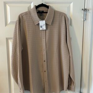 NWT Forever 21 dress shirt- Tan/Khaki